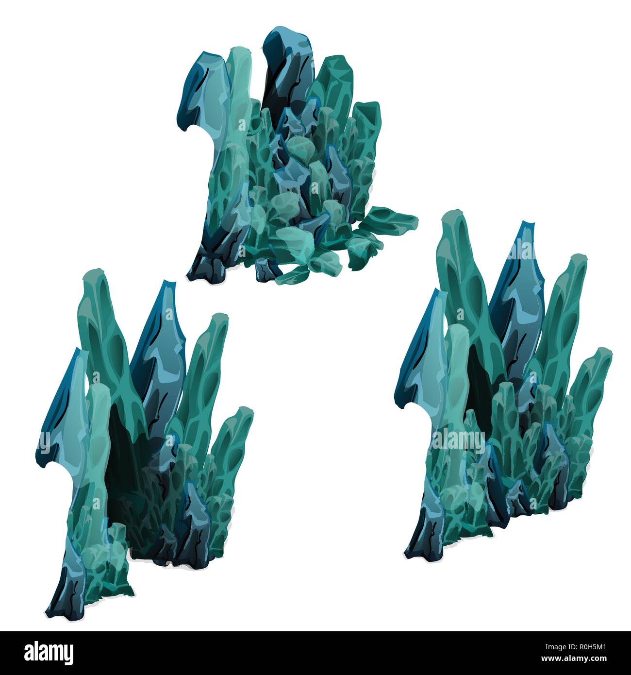 Die Vereinbarungen der Felsen auf weißem Hintergrund. Vector Illustration. Stock Vektor