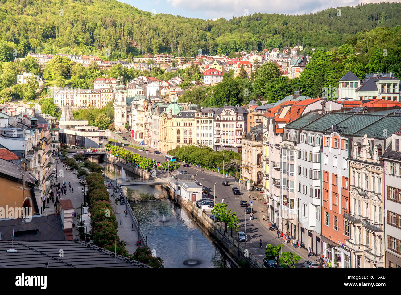 Historischen Zentrum des Kurortes Karlovy Vary (Karlsbad). Der Tschechischen Republik. Stockfoto