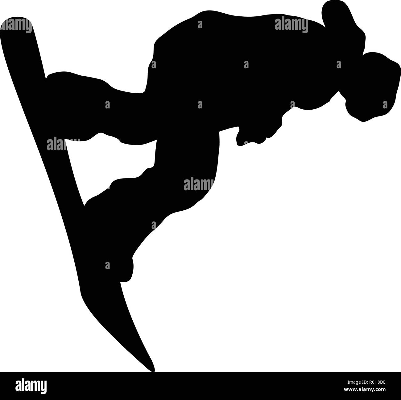 Snowboarder mann Silhouette. Schwarz auf Weiß. Vector Illustration. Stock Vektor