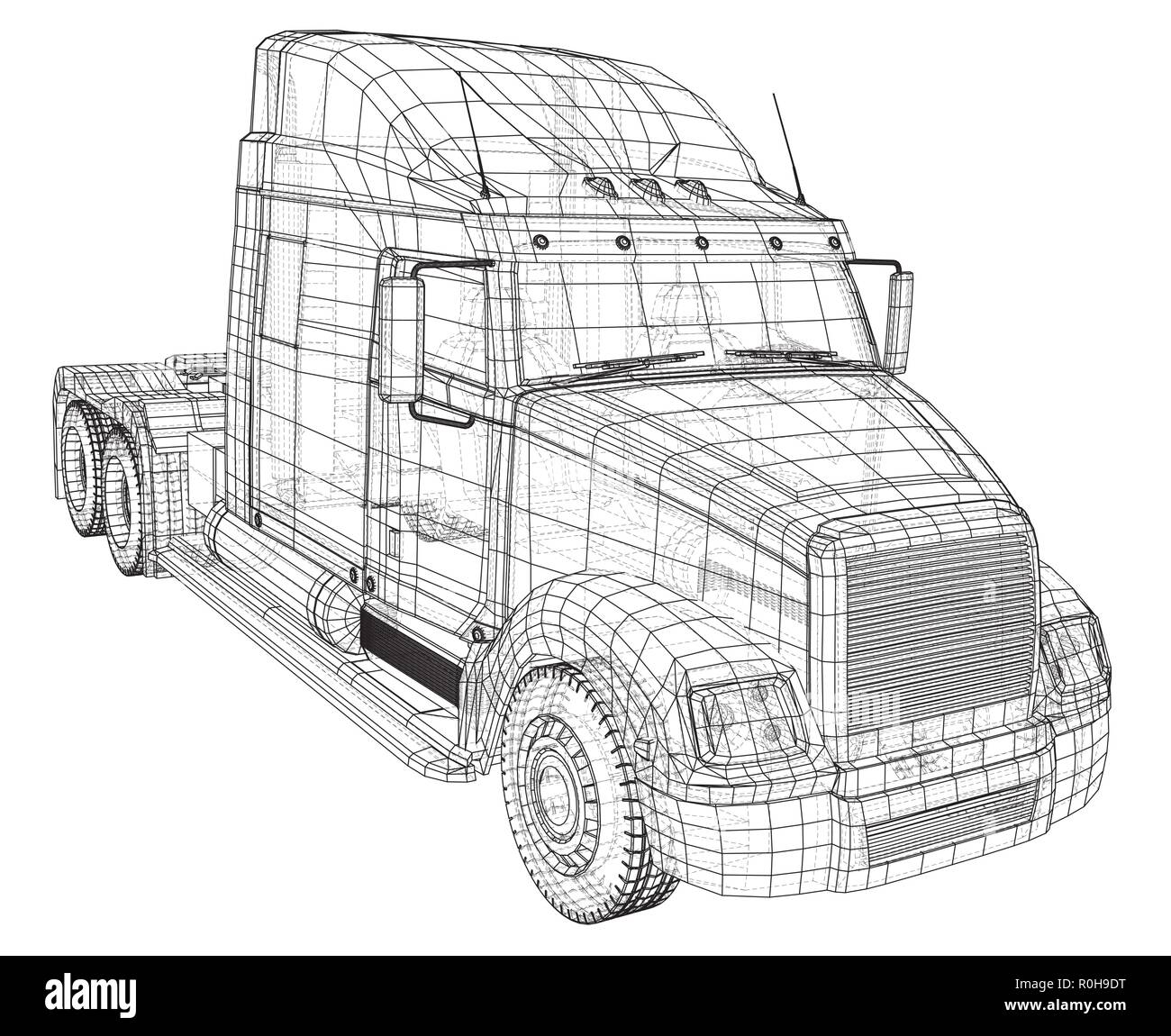 Kommerzielle Lieferung. Tracing Abbildung der 3d. EPS 10 Vektor Format auf weißem isoliert. Stock Vektor
