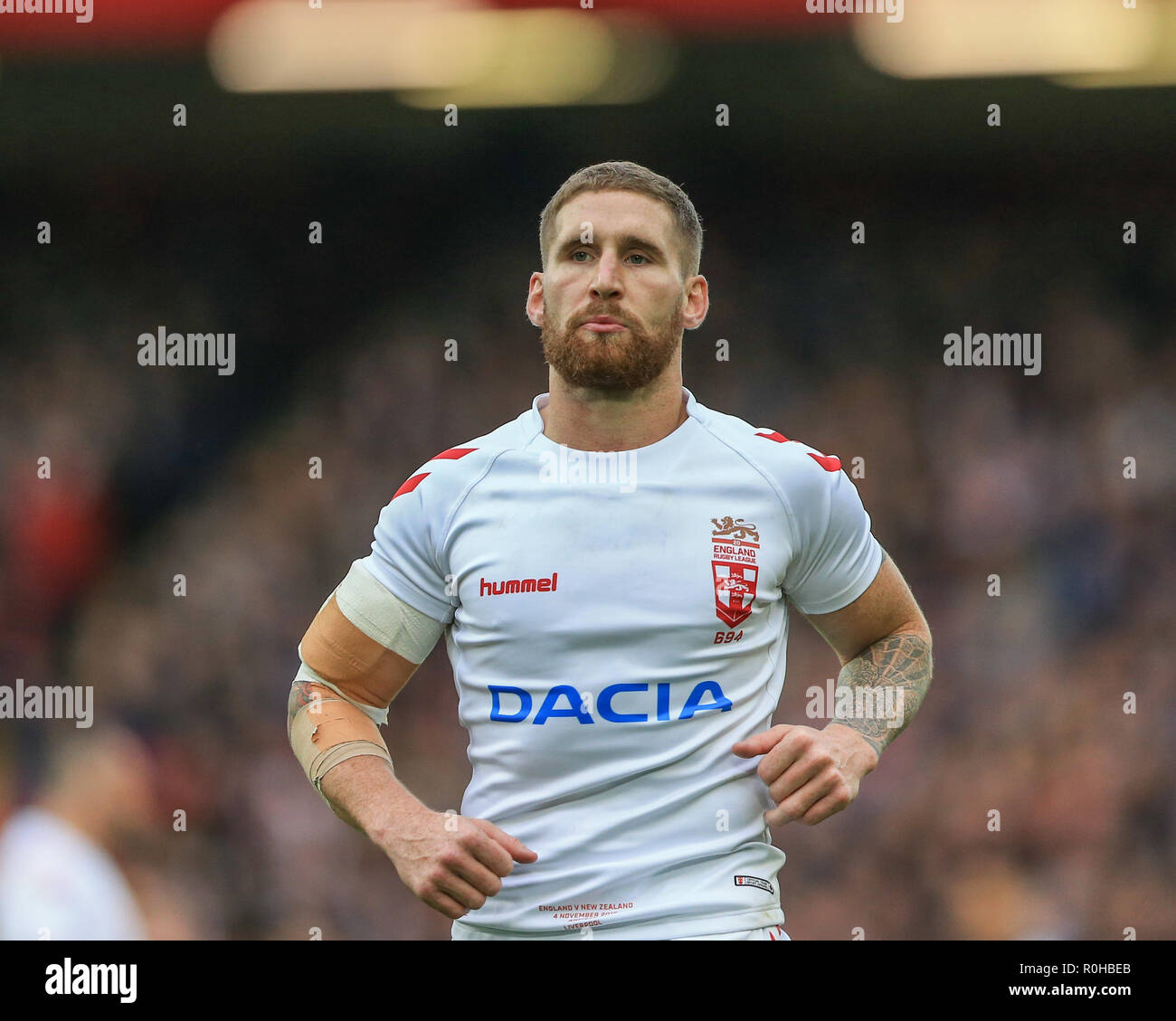 4. November, Anfield, Liverpool, England; Rugby League International Test Match, England V Neuseeland; Sam Tomkins von England Credit: Mark Cosgrove/News Bilder Stockfoto
