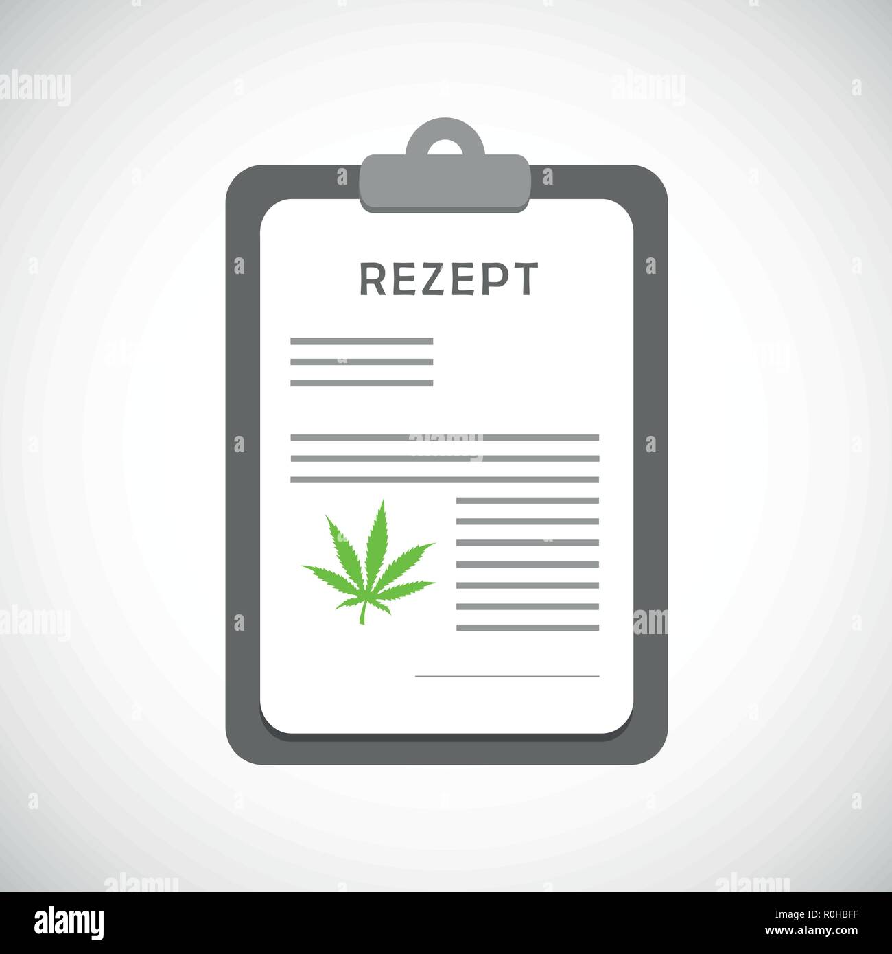 Medizinisches Marihuana Rezept medizinisches Cannabis symbol Vektor illustration Stock Vektor