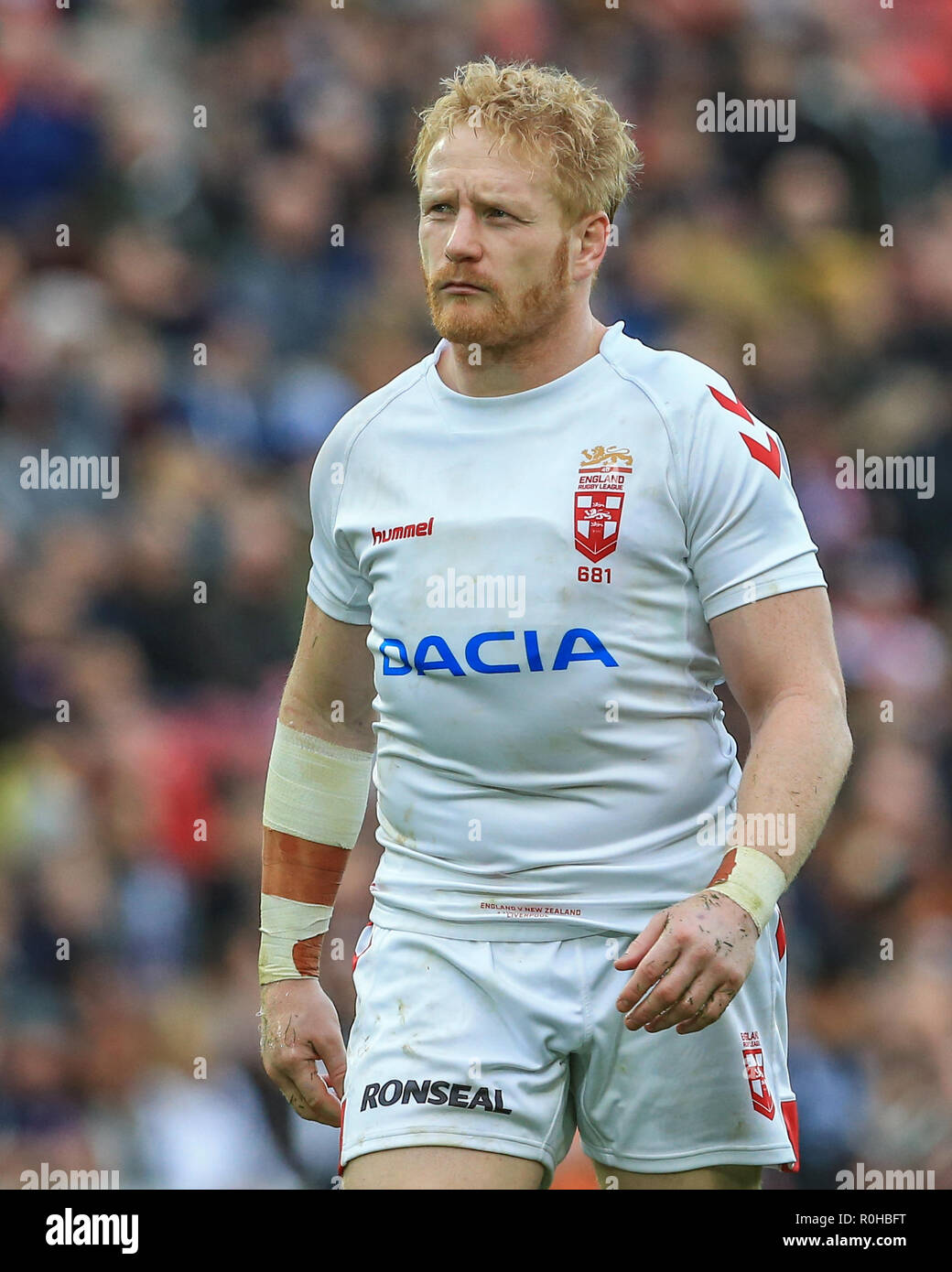 4. November, Anfield, Liverpool, England; Rugby League International Test Match, England V Neuseeland; James Graham aus England Credit: Mark Cosgrove/News Bilder Stockfoto