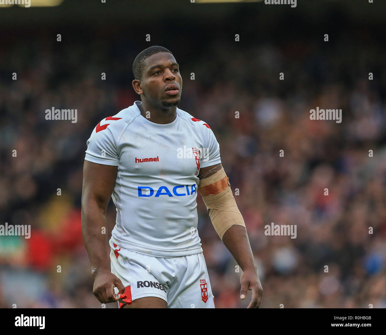4. November, Anfield, Liverpool, England; Rugby League International Test Match, England V Neuseeland; Jermaine McGillvary von England Credit: Mark Cosgrove/News Bilder Stockfoto