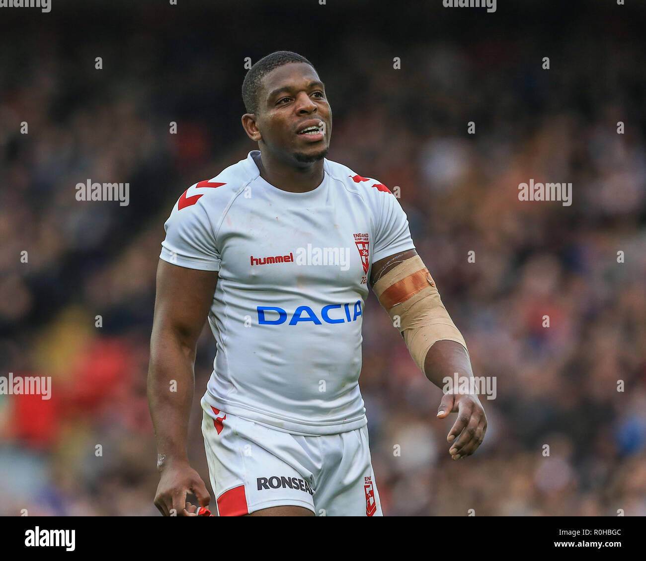 4. November, Anfield, Liverpool, England; Rugby League International Test Match, England V Neuseeland; Jermaine McGillvary von England Credit: Mark Cosgrove/News Bilder Stockfoto