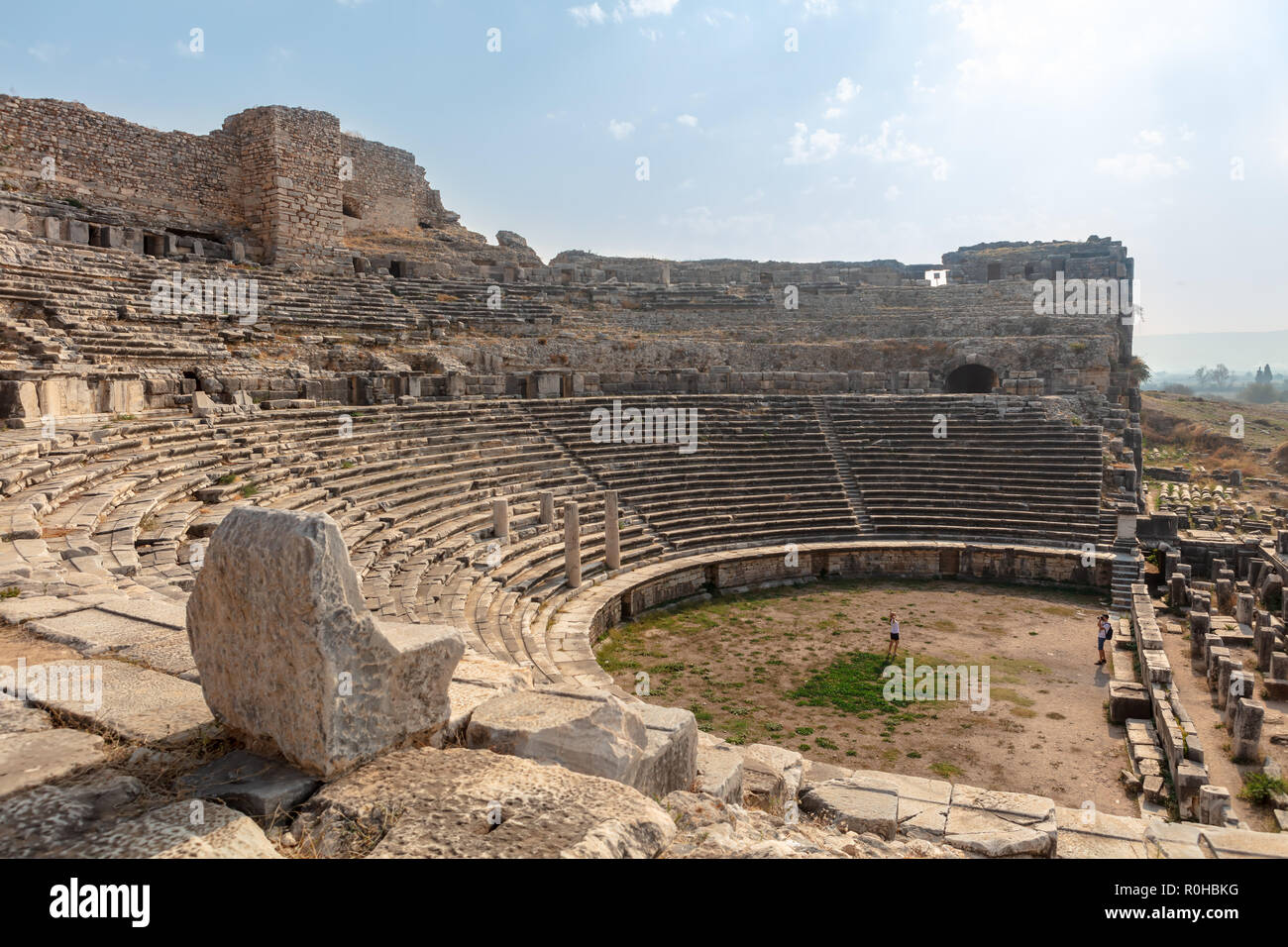 Ruinen der antiken Theater von Milet in der Aydin Provinz der Türkei. Stockfoto