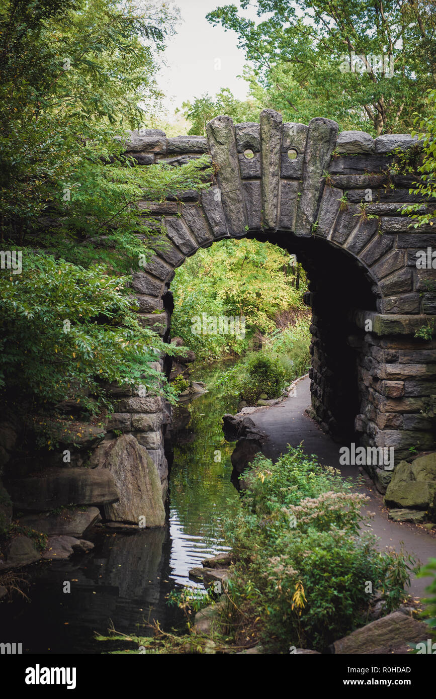 Herbst Blick auf den Wintergarten im Central Park, New York City. Stockfoto