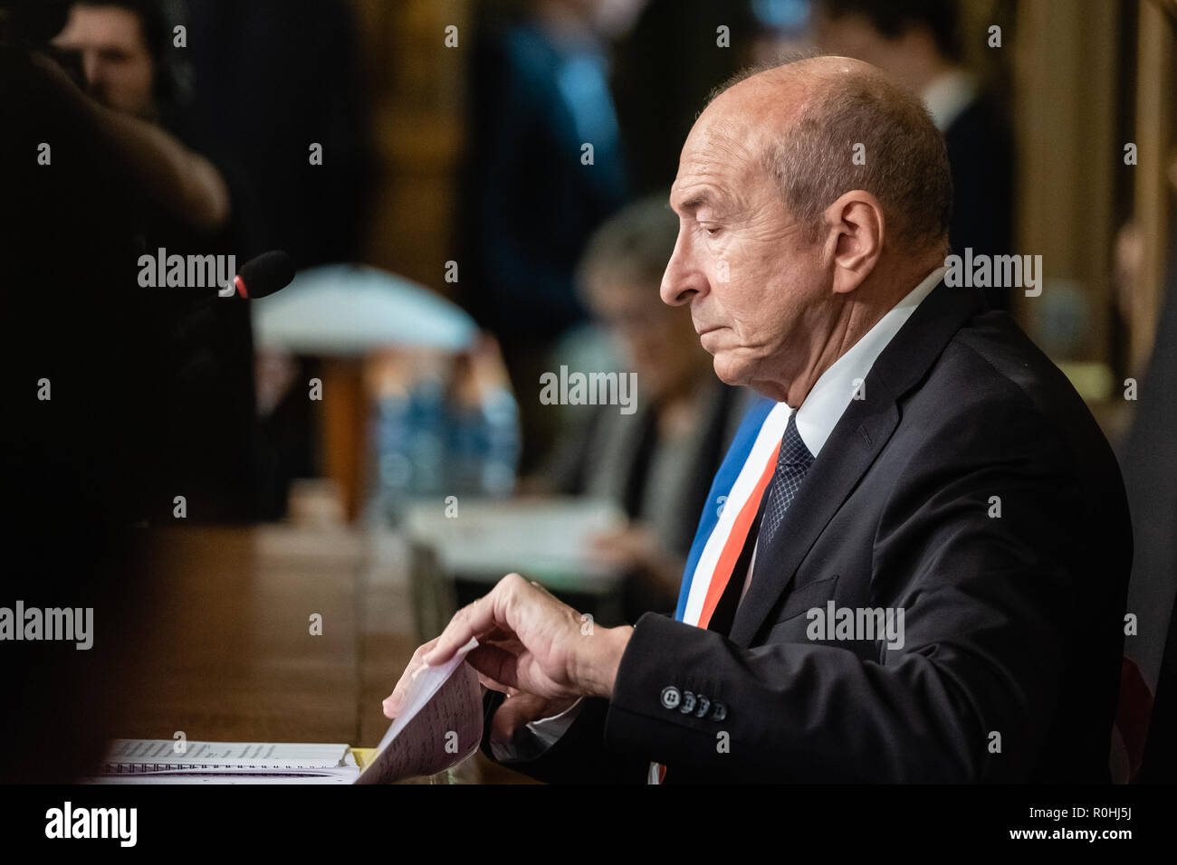 ÉdileLyon, Frankreich. 05 Nov, 2018. Wahl der Bürgermeister von Lyon, Gérard Collomb gewählt. Credit: FRANCK CHAPOLARD/Alamy leben Nachrichten Stockfoto