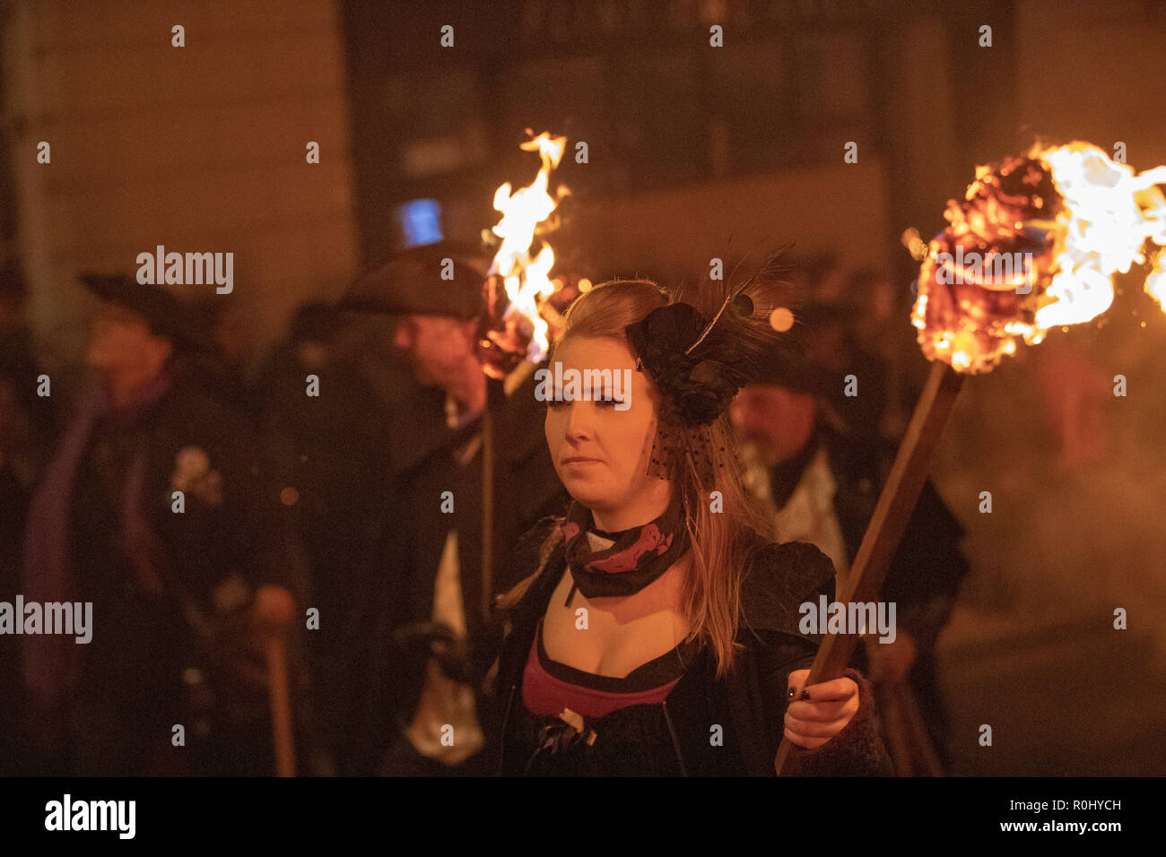 Lewes, England. 5. November 2018, Lewes Bonfire Night ist der größte 5. November feiern in der Welt, England. © Jason Richardson/Alamy leben Nachrichten Stockfoto