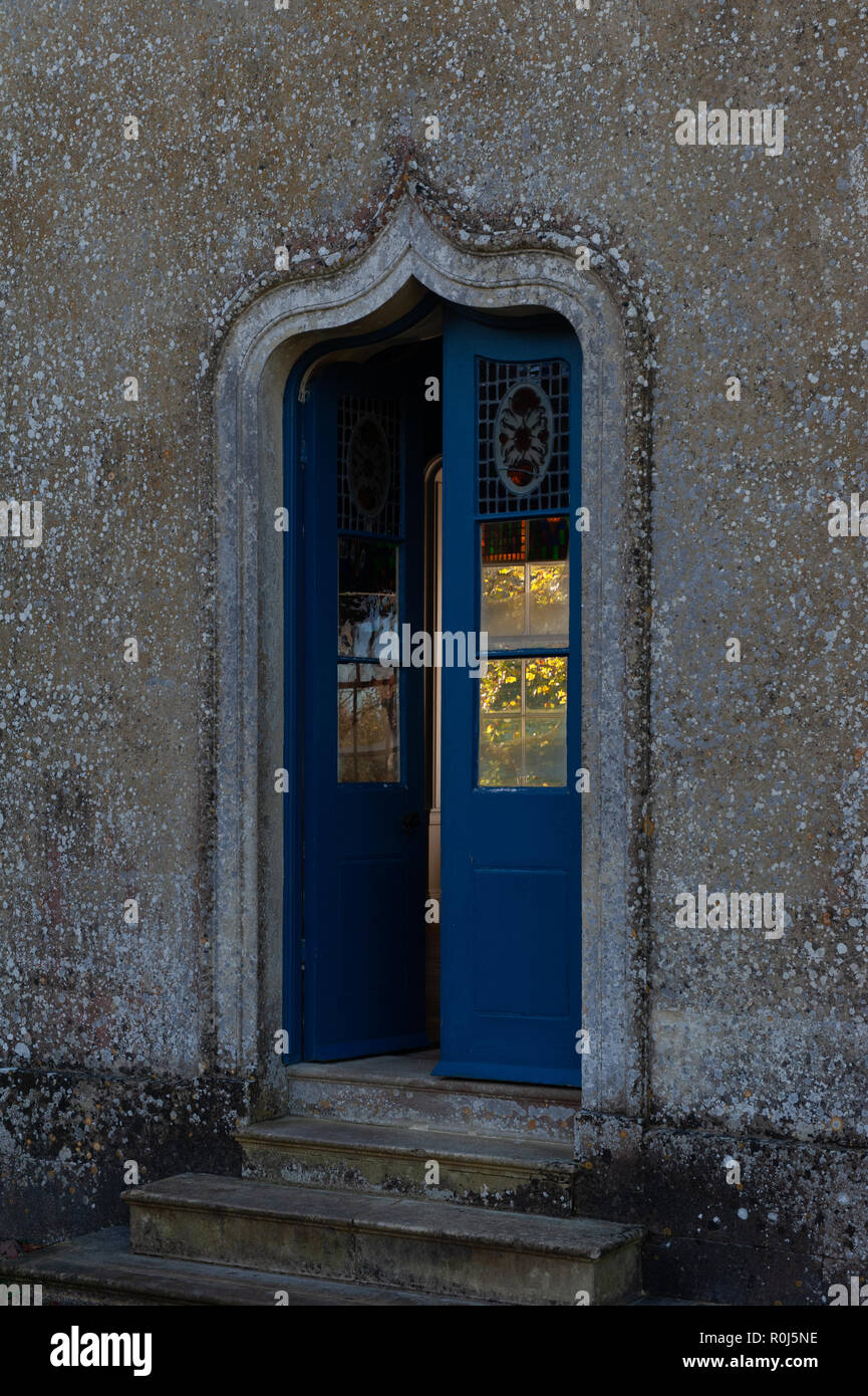 Eingang in die Bankett- Haus am Old Wardour Castle, in der Nähe von Tisbury, Salisbury, Wiltshire, UK. Stockfoto