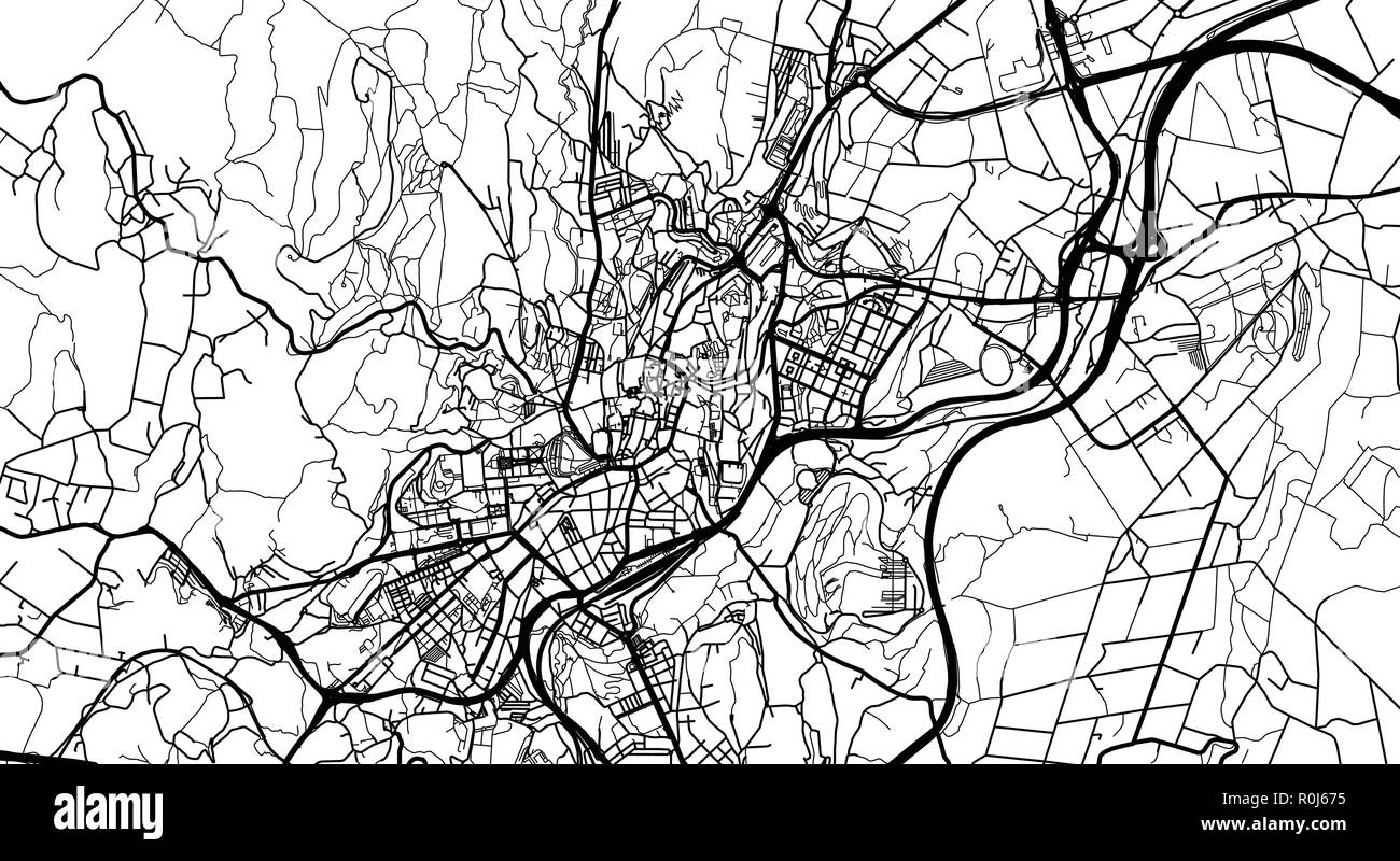 Urban vektor Stadtplan von Santiago de Compostela, Spanien Stock Vektor