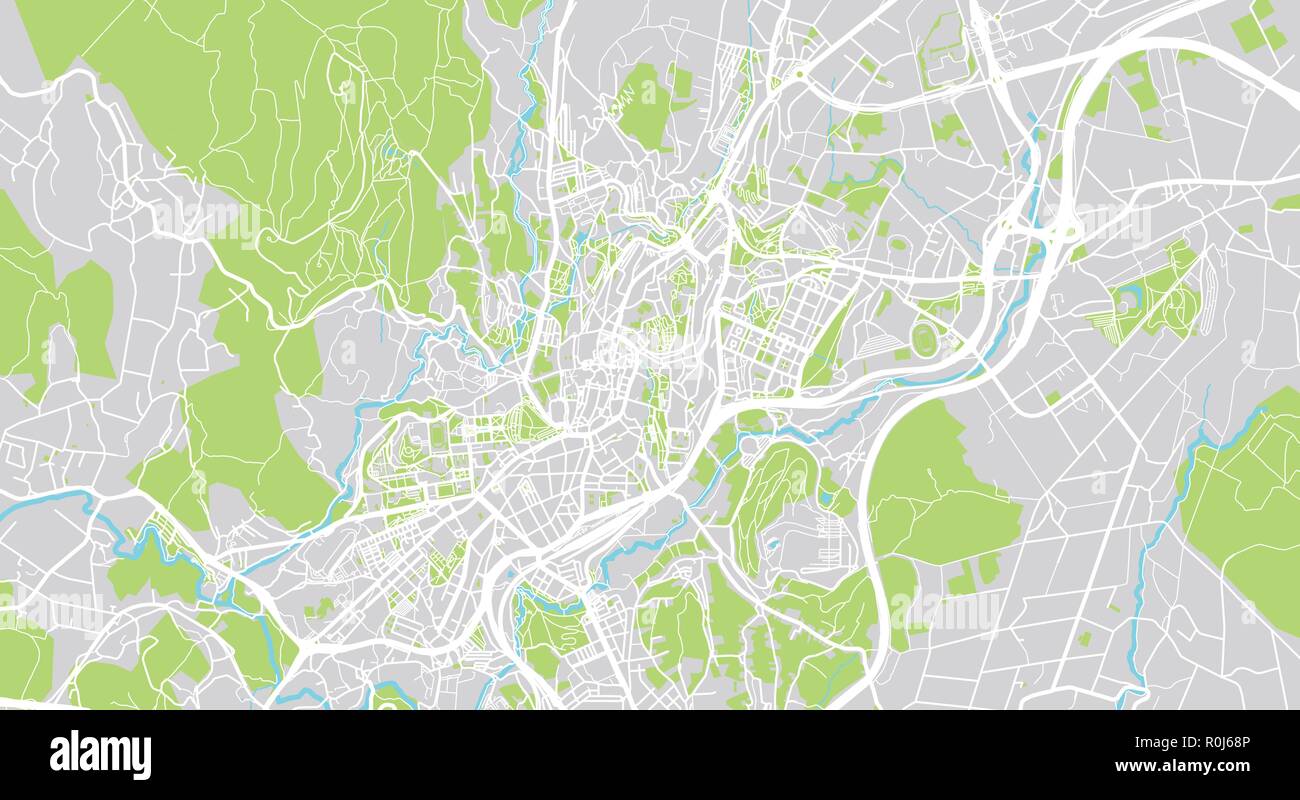 Urban vektor Stadtplan von Santiago de Compostela, Spanien Stock Vektor