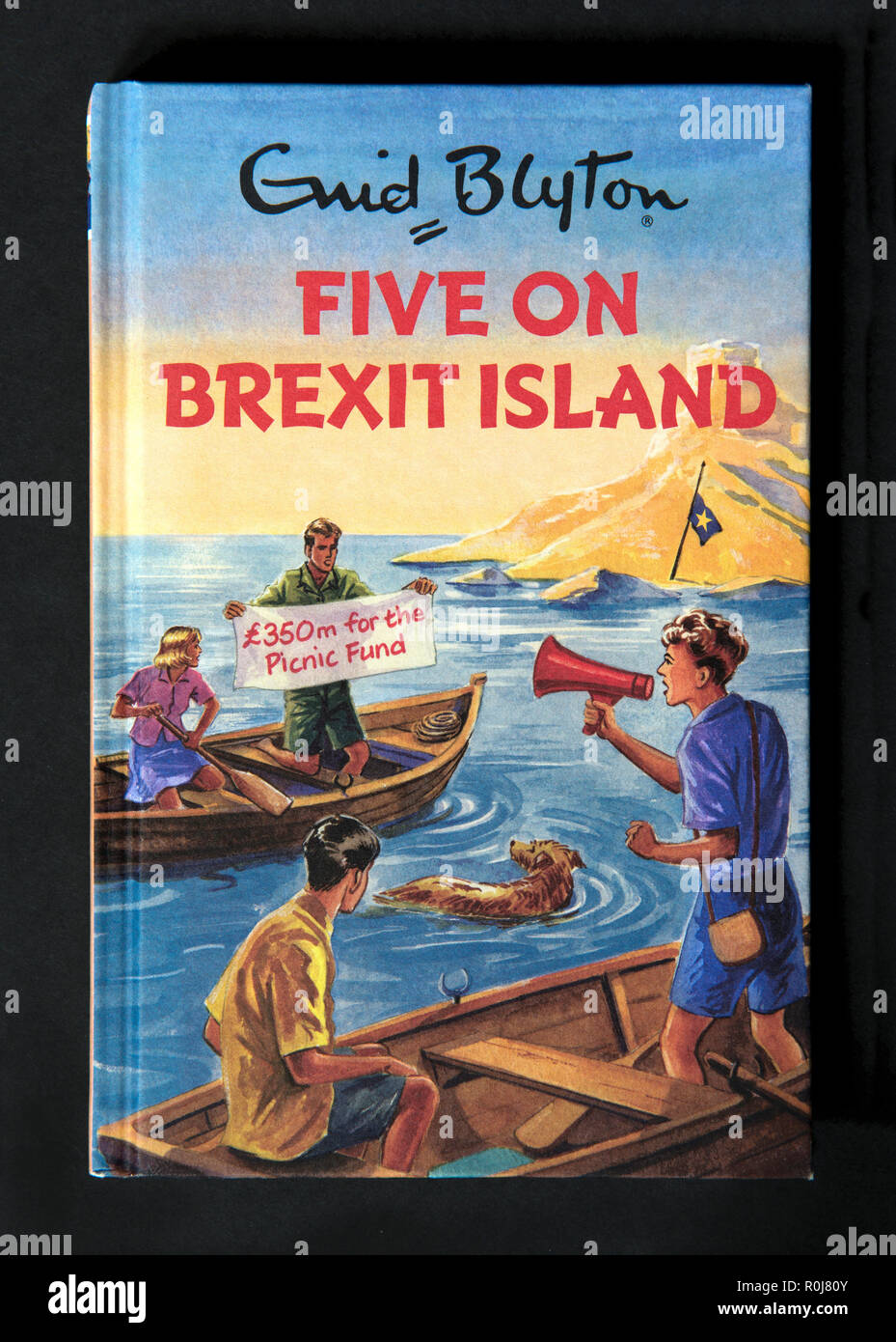 "Fünf auf Brexit Insel' Buch von Enid Blyton. Stockfoto