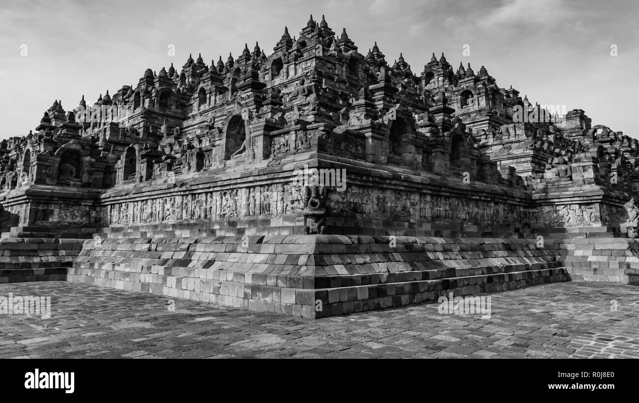 Prambanan und Borobudur Tempel Stockfoto