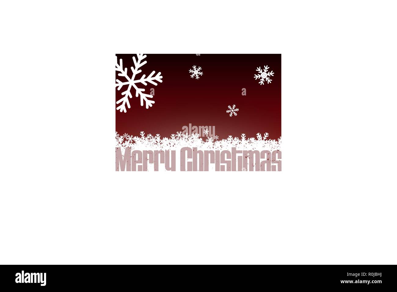 Frohe Weihnachten Grußkarten mit Schneeflocken Stock Vektor
