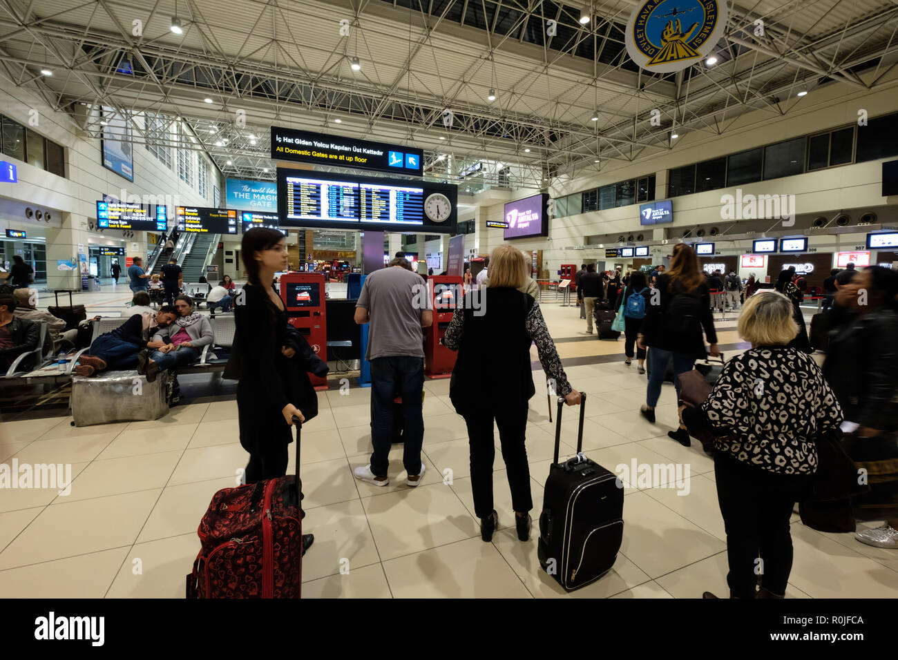 Zum internationalen Flughafen Antalya, Türkei Stockfoto