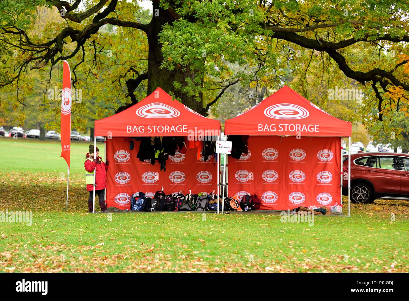 Beutel Storage Area, organisierte Laufveranstaltung, Wollaton Park, Nottingham, England, Großbritannien Stockfoto