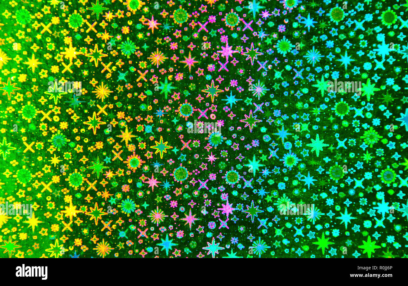 Nahaufnahme des holographischen Papier als abstrakt Hintergrund Stockfoto