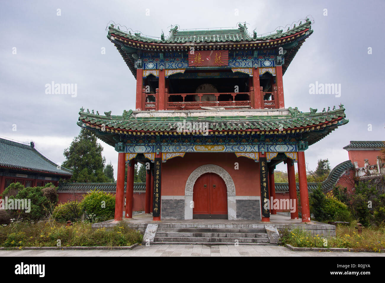 Buddhistischen Tempel an der Spitze der Tianmen Mountain, Hunan Stockfoto