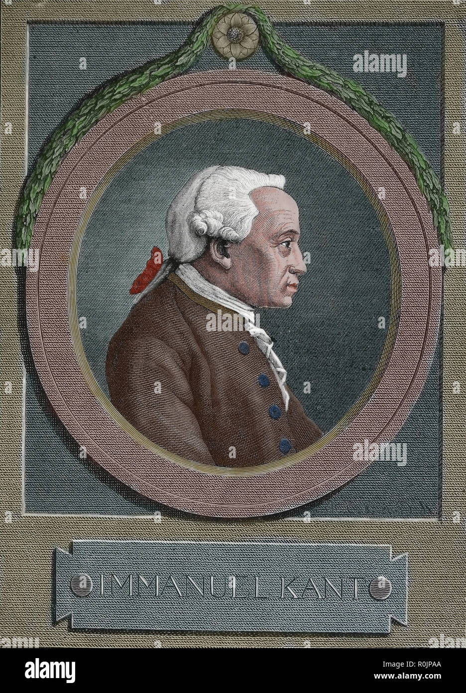 Immanuel Kant (1724-1804). Deutsche Philosoph. Gravur der Germania, 1882. Stockfoto
