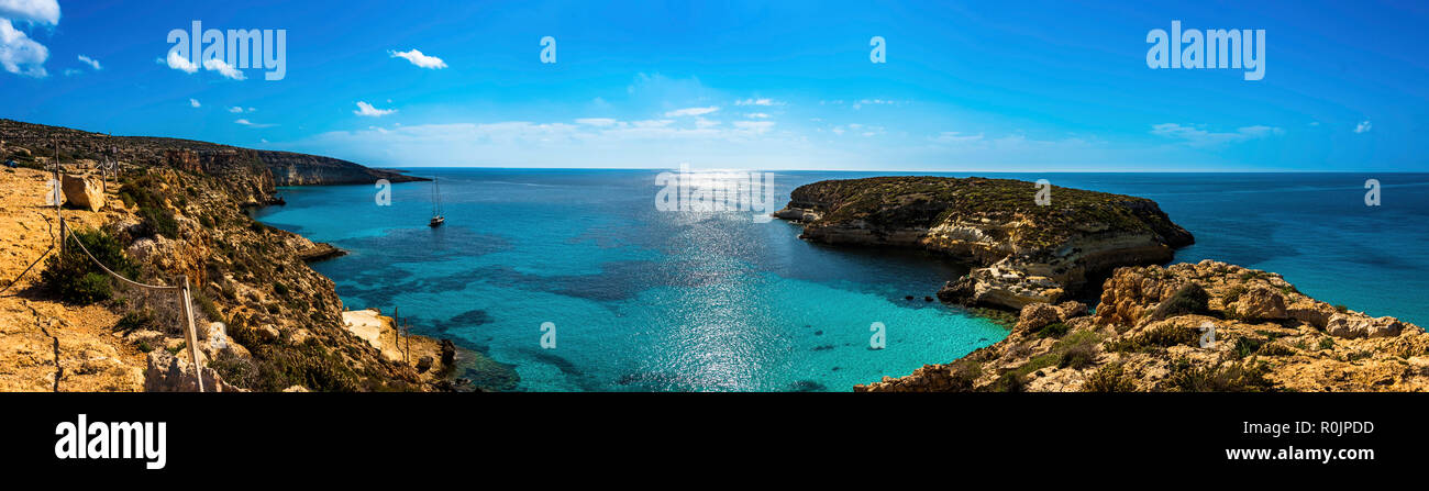 Panoramablick O F Das Kaninchen Strand Spiaggia Dei Conigli