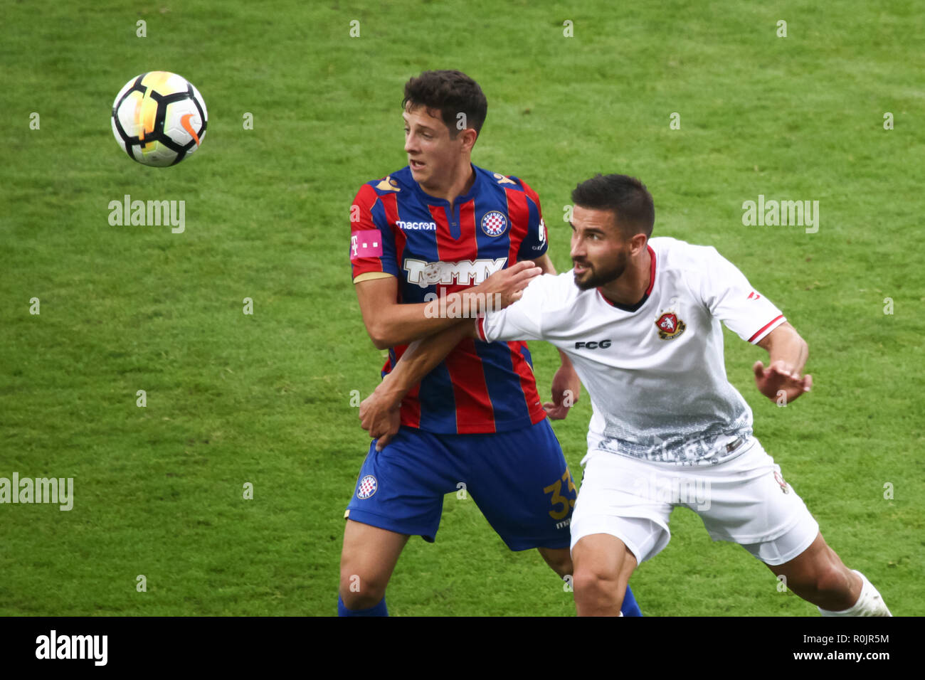 Velika Gorica, Kroatien - 4. November 2018: Die erste Fußball-kroatischen Liga, Fußball Spiel zwischen Hnk Hajduk auf Gorica Gorica und Stadion. Zwolin Stockfoto