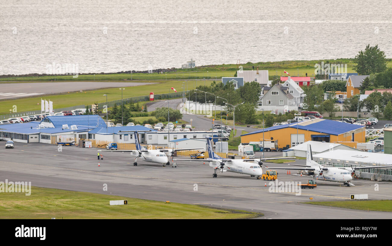 Zum Flughafen für Inlandsflüge Reykjavik, Reykjavik, Island Stockfoto