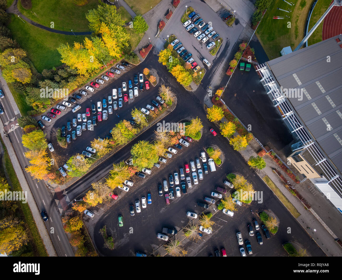 Herbst - Parkplatz, Reykjavik, Island Stockfoto