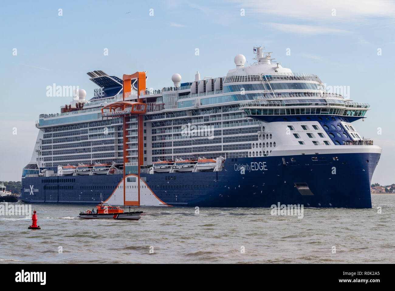 Celebrity Kante ist die erste Kante-Klasse von Celebrity Cruises Kreuzfahrtschiffe. Celebrity Edge betrieben wurde, bei der STX-Werft in Frankreich gebaut Stockfoto