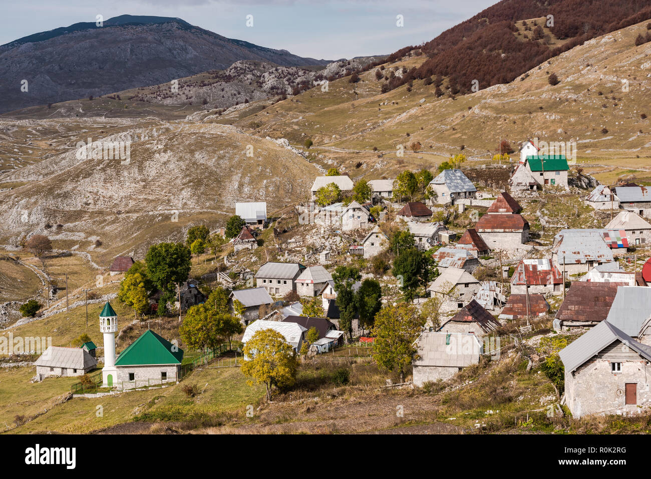 Lukomir, letzte Bosnien unberührten Dorf in den Bergen. Stockfoto