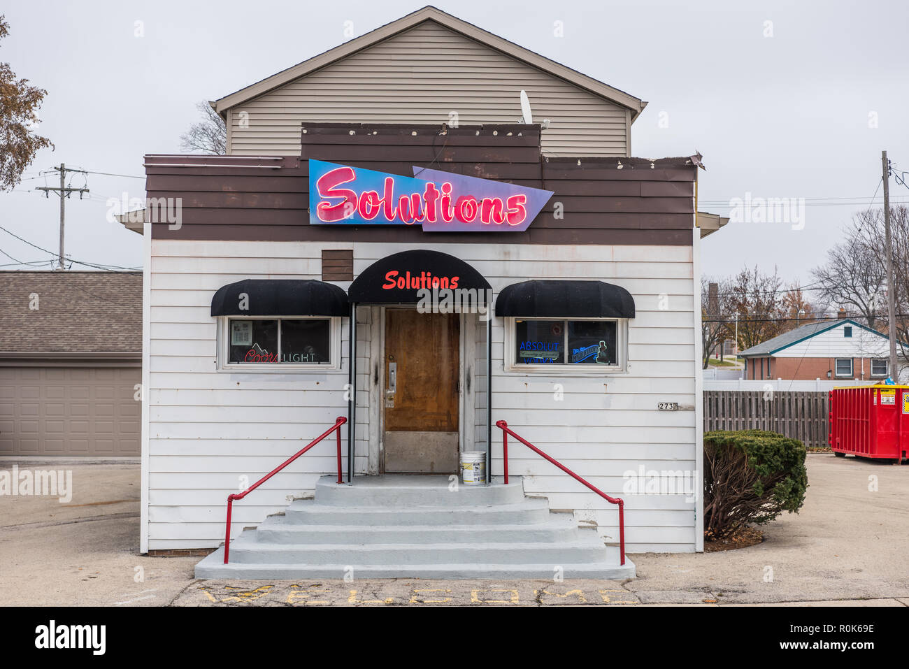Lösungen bar Taverne in Milwaukee Stockfoto
