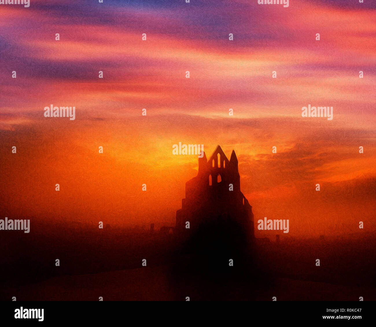 Digitale Kunst: Whitby Abbey, North Yorkshire, Großbritannien Stockfoto