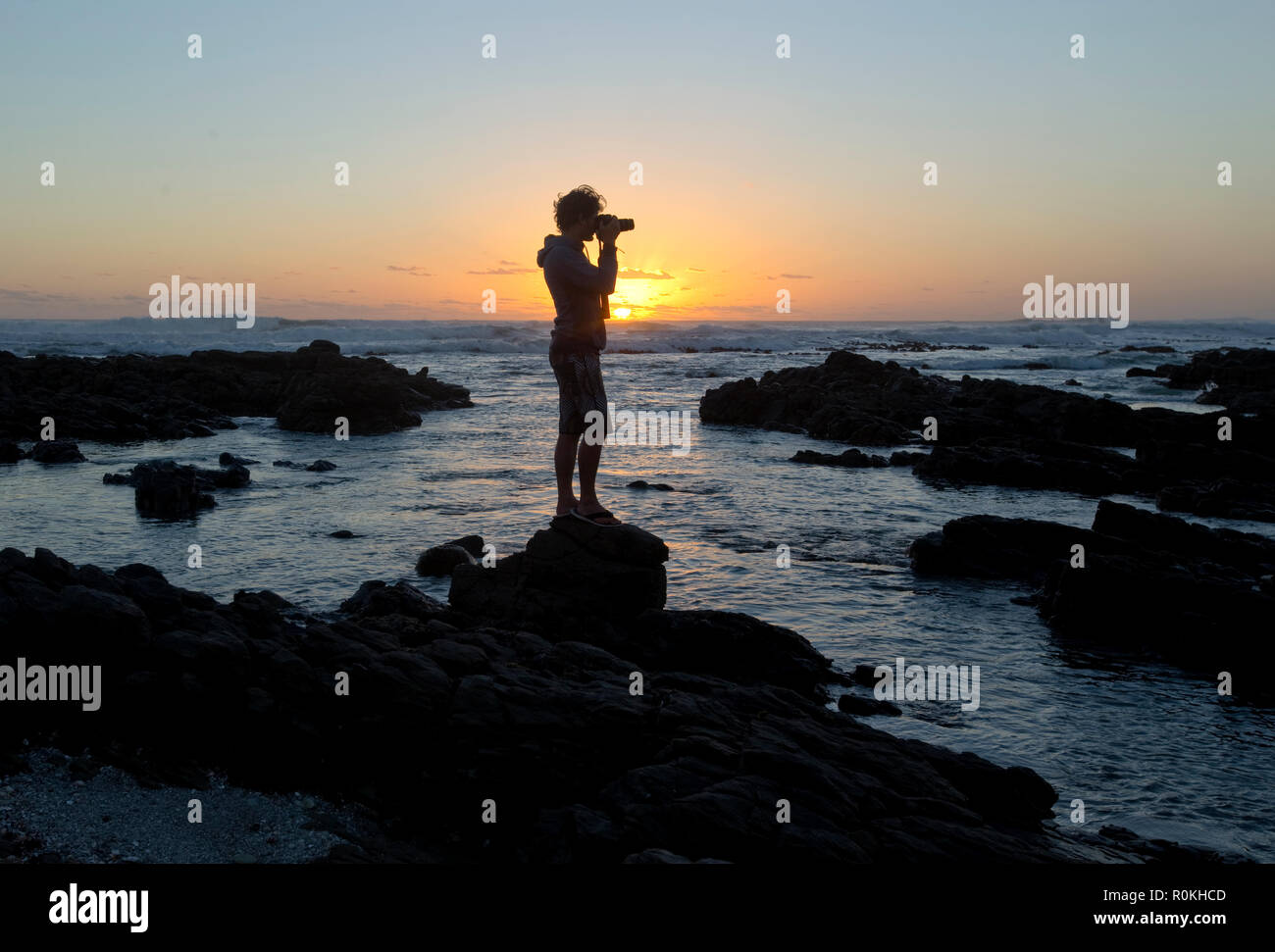 Mann Fotos am Kap Agulhas National Park Stockfoto