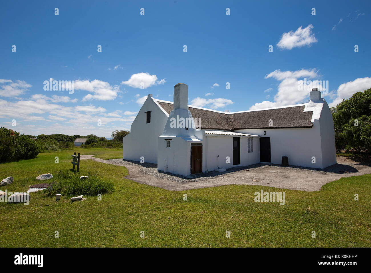 Blick auf die Unterkunft im Cape Agulhas National Park Stockfoto