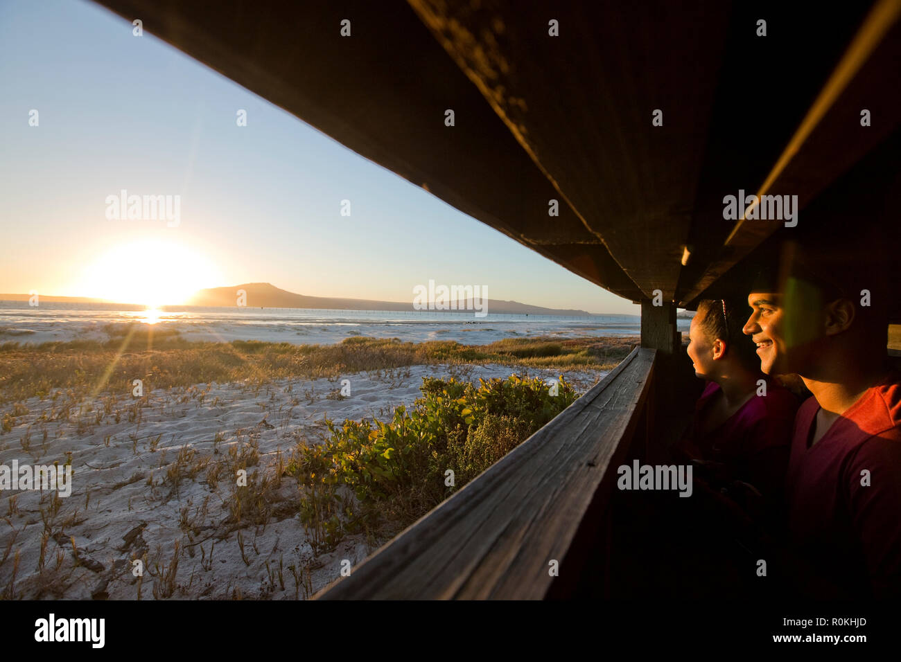 Paar Vogelbeobachtung in der West Coast National Park Stockfoto