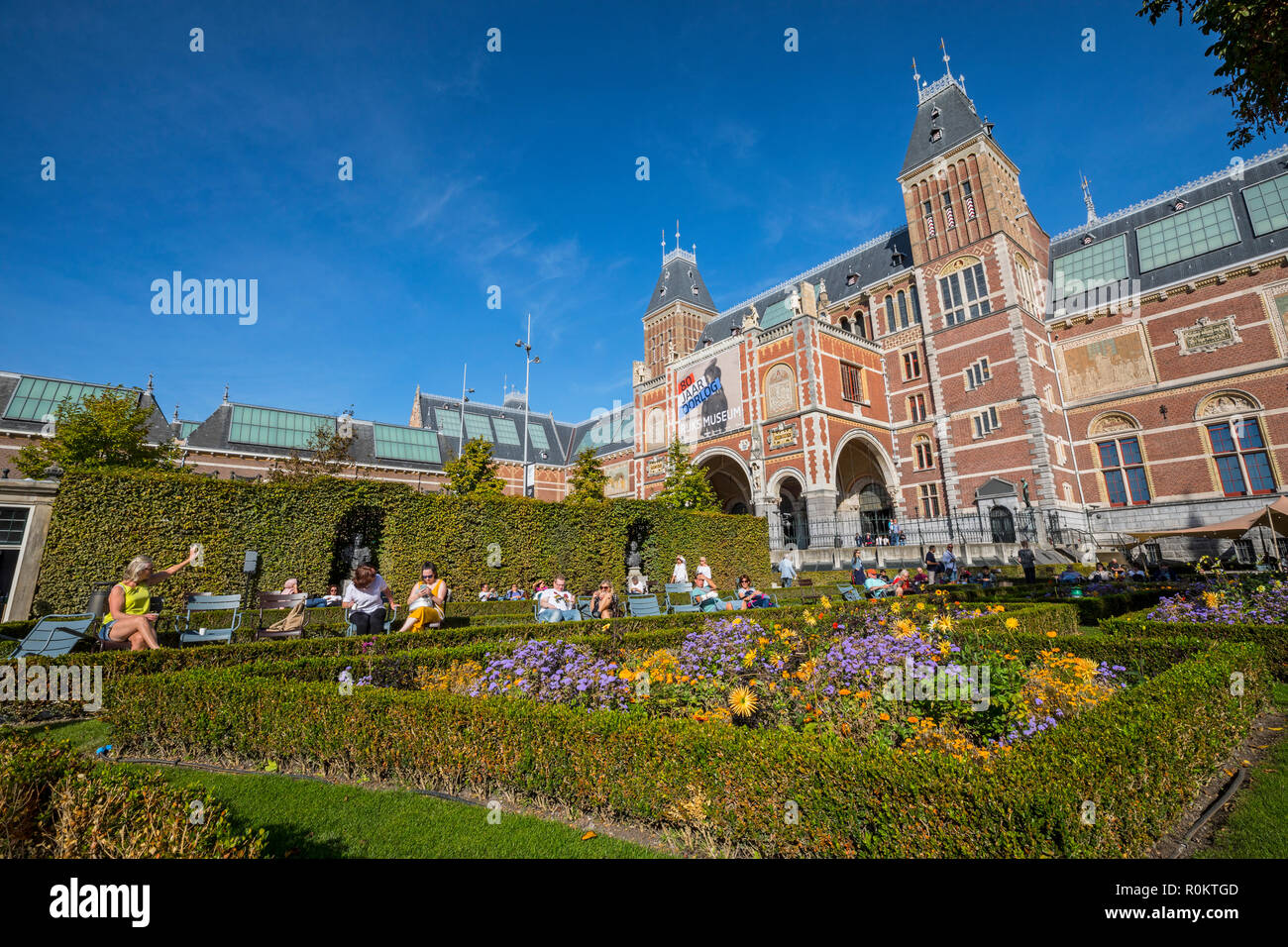 Amsterdam, Rijksmuseum Garten Stockfoto