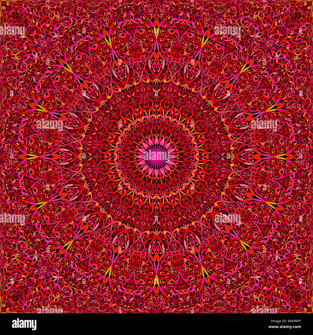 Red nahtlose Blütenblatt Kaleidoskop mandala Muster Hintergrund Stock Vektor