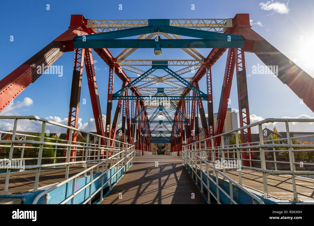 Detroit Brücke, Salford Quays, Manchester. Stockfoto