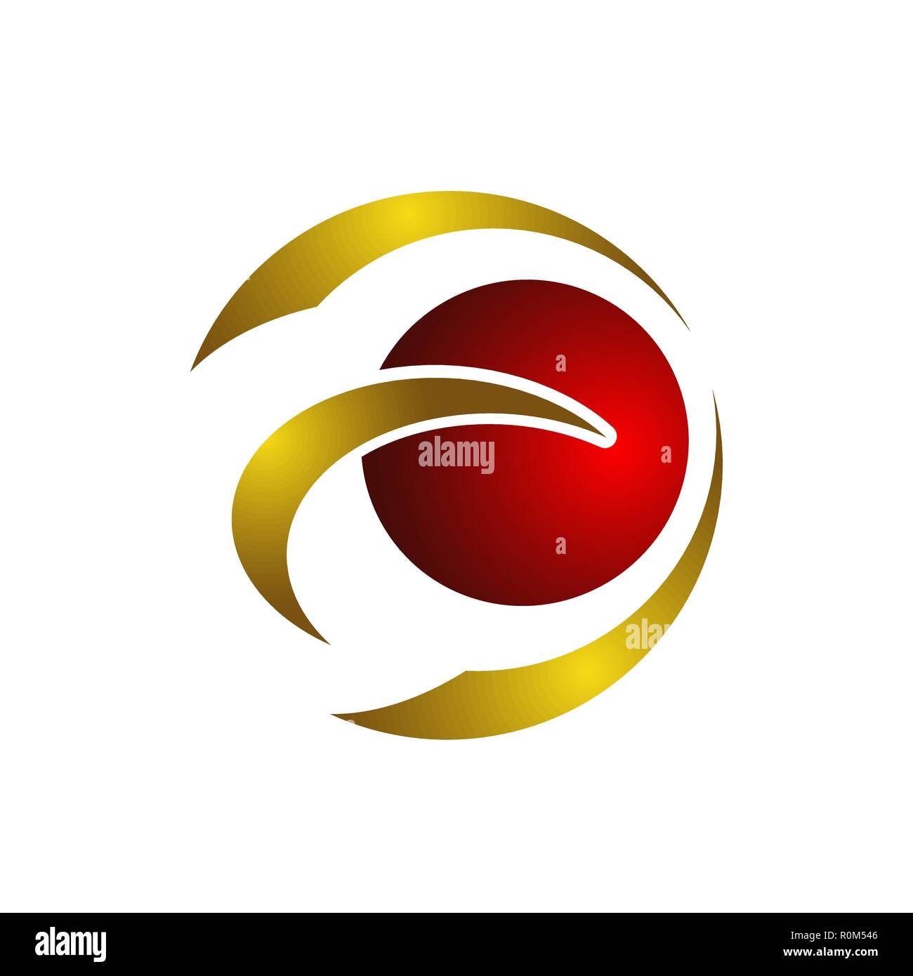 Kreative abstrakten Kreis swoosh vektor design template Element. Rot Gold Konzept Symbol Stock Vektor