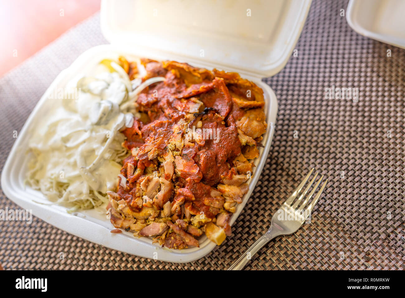 Rindfleisch Döner auf einem weißen studio Hintergrund isoliert. Stockfoto