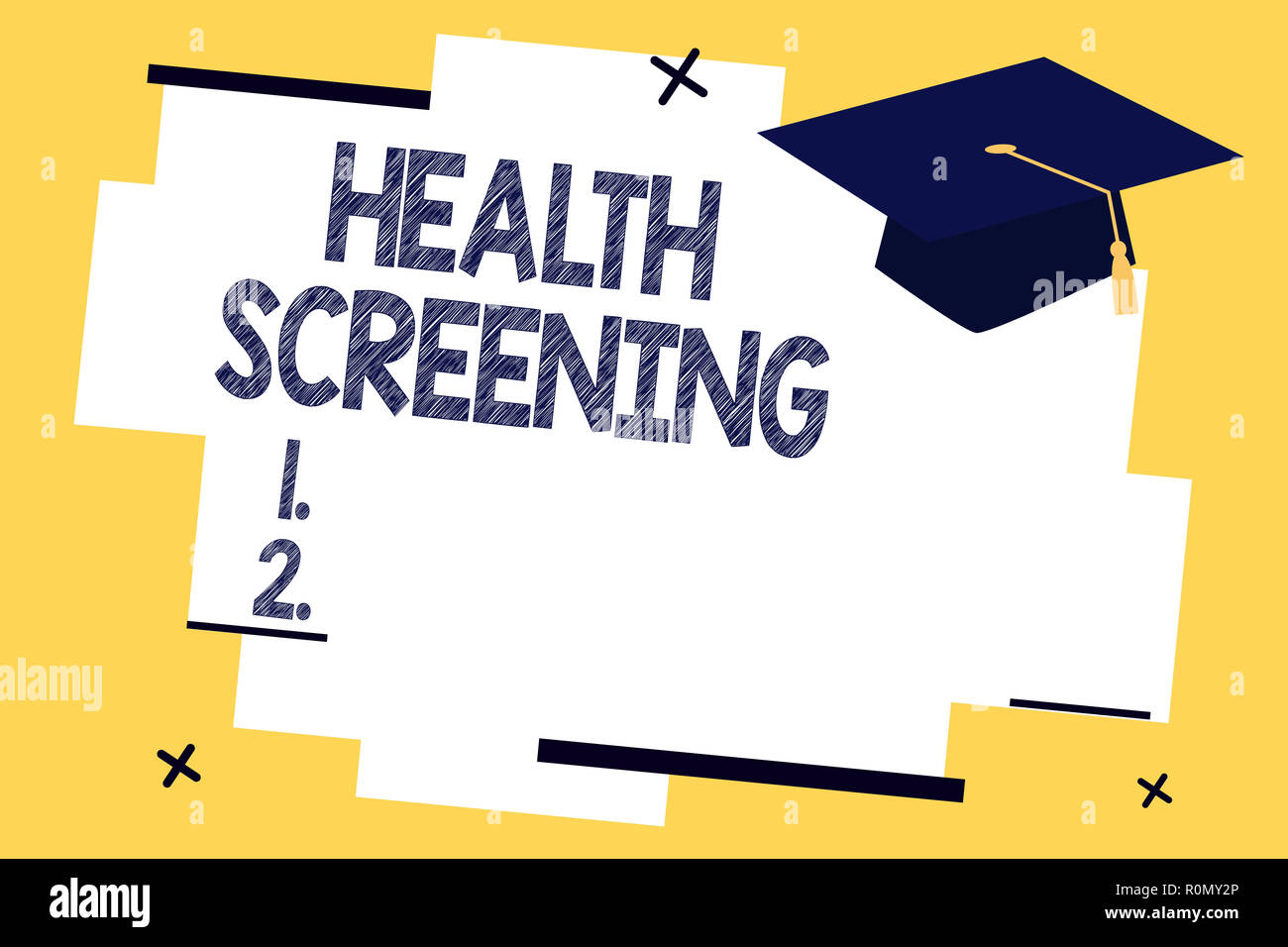 Text Zeichen angezeigt Health Screening. Konzeptionelle Foto gezielte systematische Maßnahmen Krankheiten zu identifizieren. Stockfoto