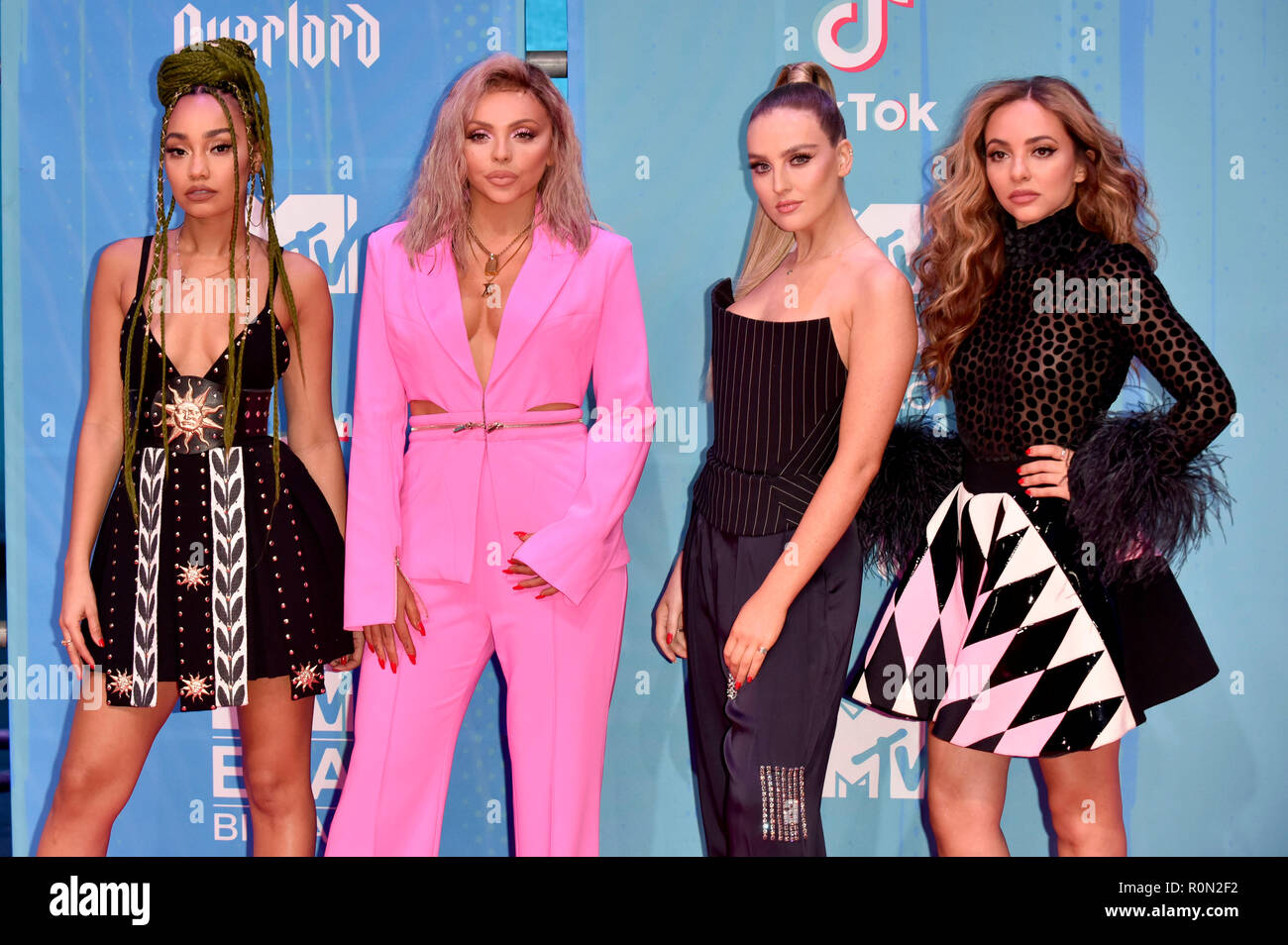 Jesy leigh-anne Pinnock, Nelson, Perrie Edwards und Jade Thirlwall wenig Mix an der MTV European Music Awards 2018 an der Bizkaia Arena am November 4, 2018 in Bilbao, Spanien. Stockfoto