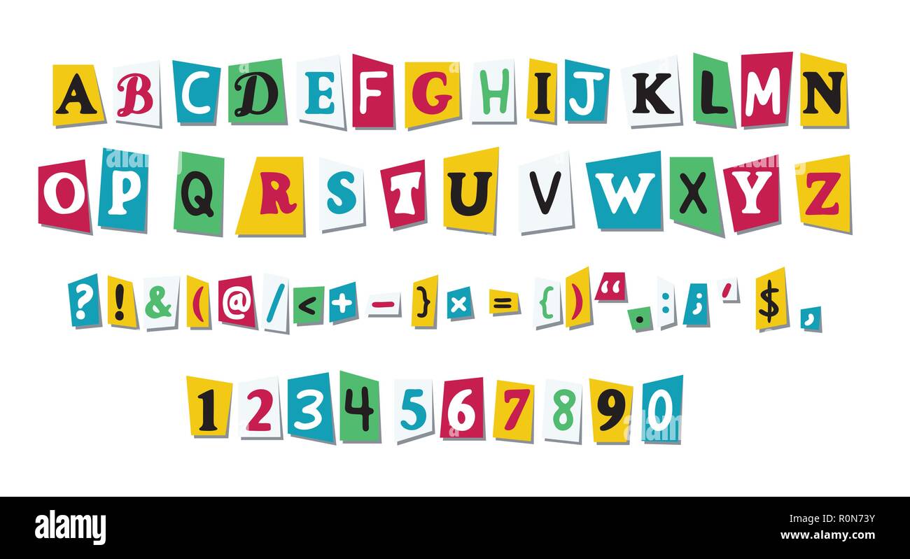 vektor buchstaben papier schneiden von zeitungen oder zeitschriften stock vektorgrafik alamy