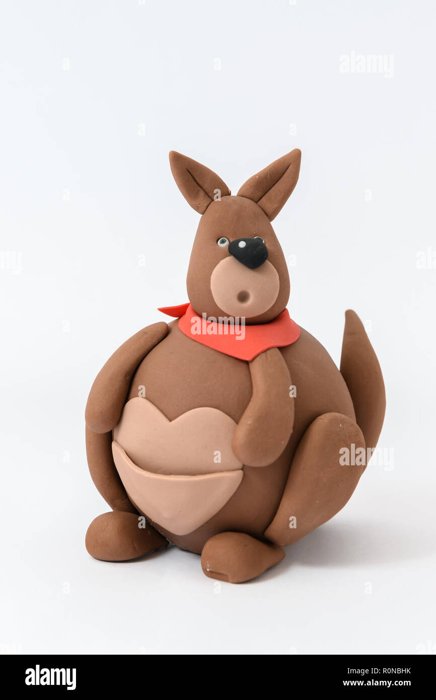 Cute kangaroo Charakter aus Zucker hergestellt, auf weißem Hintergrund Stockfoto