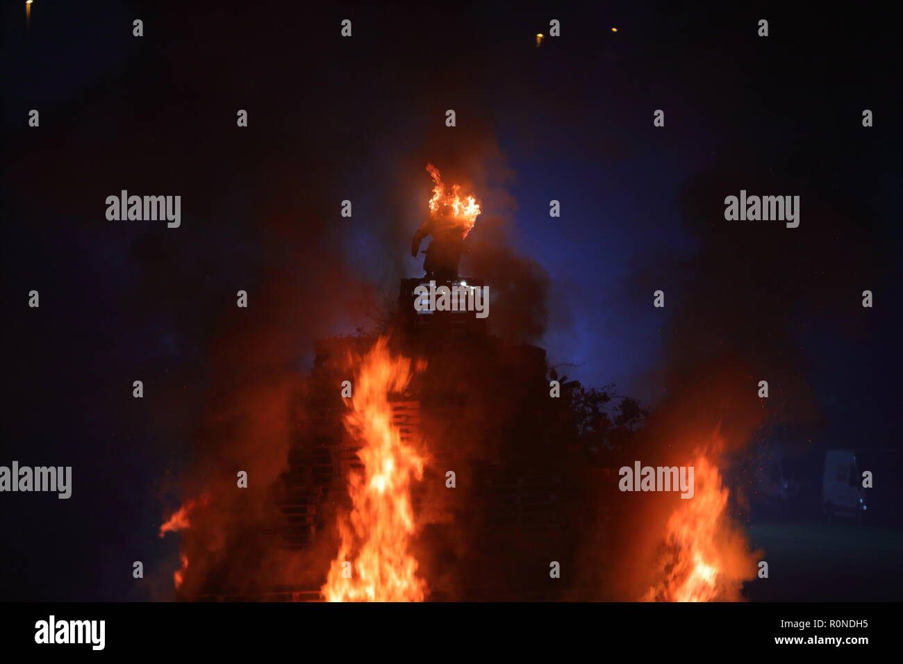 Bonfire Night Feiern der Stadt Leeds an springhead Park in Rothwell, Leeds, West Yorkshire. Stockfoto