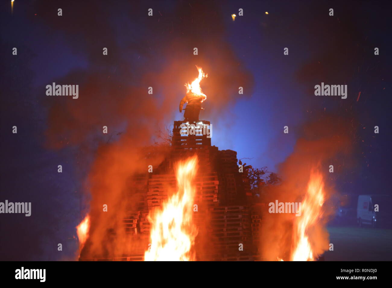 Bonfire Night Feiern der Stadt Leeds an springhead Park in Rothwell, Leeds, West Yorkshire. Stockfoto