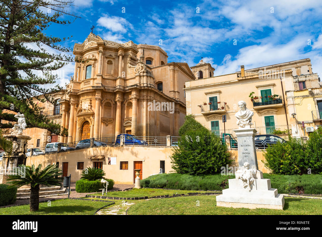 Noto, Italien - 21 September 2018: Hl. Nikolaus Kathedrale von Noto, Sizilien, Italien. Stockfoto