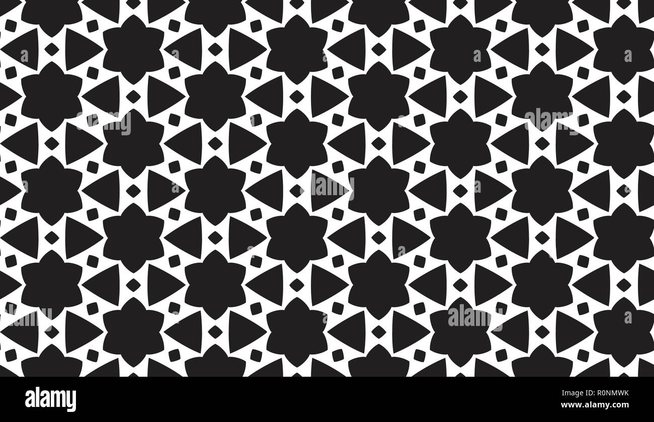 Schwarze und weiße abstrakte geometrische Vektor nahtlose Muster Stock Vektor
