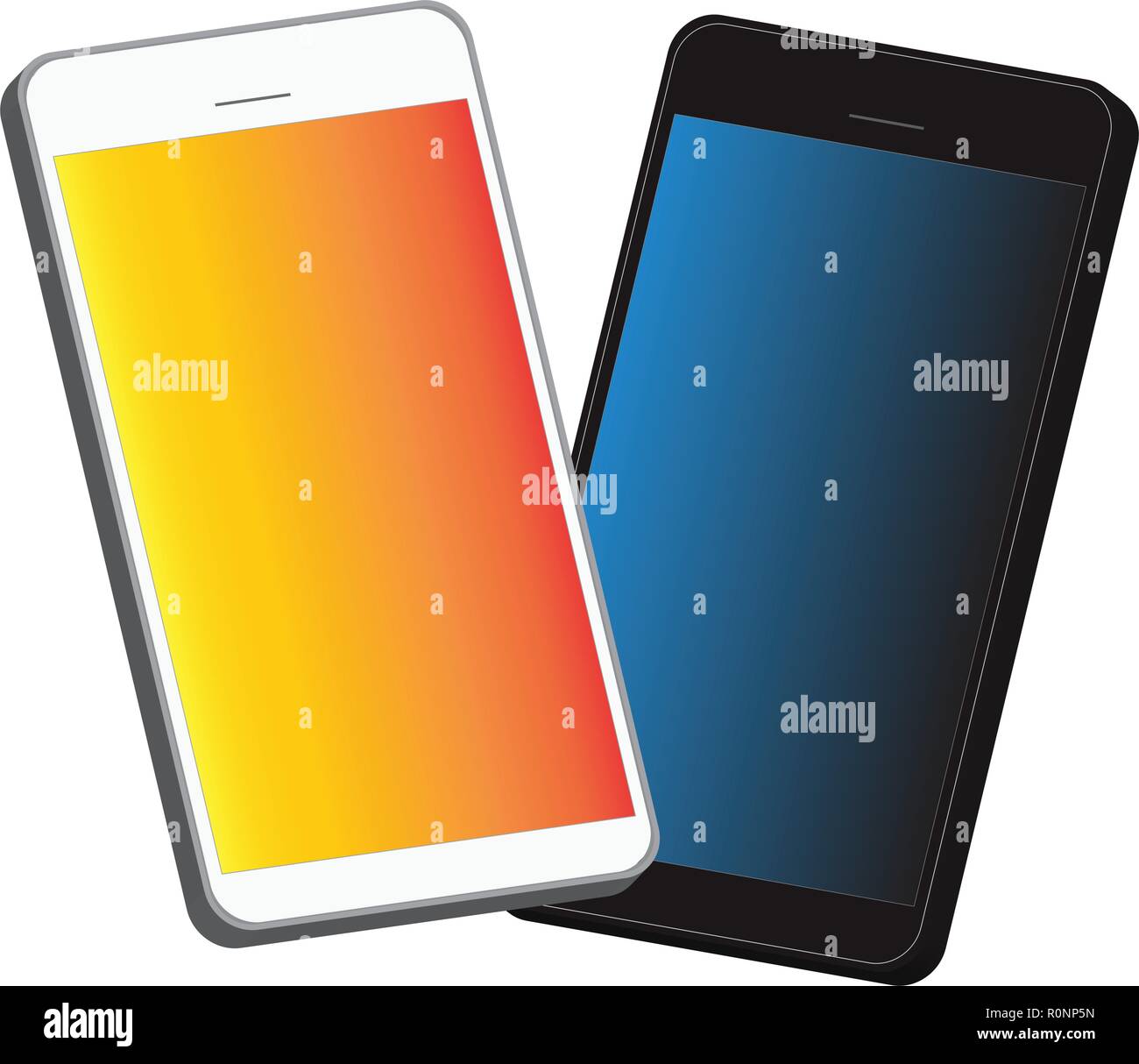 Der Vektor der Smartphone mockup 3D-Ansicht, Illustration von Mobiltelefon Stock Vektor
