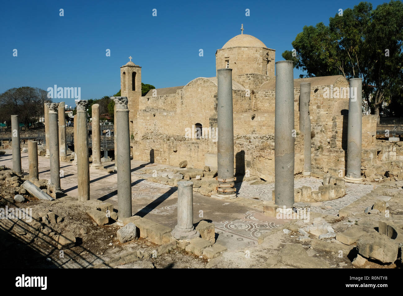 Paphos Zypern 2018: Die Kirche von Agia Kyriaki, die früher war der Griechisch-orthodoxen Kathedrale von Paphos. Stockfoto